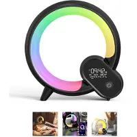 Dopwii Intelligentes Wecklicht, Nachtlampe fürs Schlafzimmer, intelligenter Wecker mit Bluetooth-App und Fernbedienung,Schlummerfunktion,für Kinder