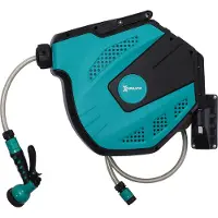 MEIYOU WandschlauchboxSchlauchtrommel180°schwenkbarmitMultibrauseFrostschutz-5–45°CKunststoffGrün+Schwarz15m