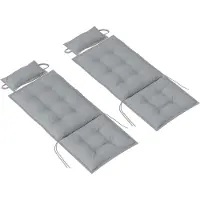 Dopwii 2er Set Auflage für Sonnenliege Wasserabweisend Liegenauflage für Gartenliege Polsterauflage 50x116x5 cm, Hellgrau
