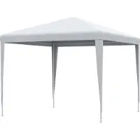 Dopwii Pavillon 2,7x2,7m Rechteckig Wasserabweisend Stabil Winterfest Pavillon Partyzelt Gartenzelt Gartenpavillon Festzelt für Camping Garten, Weiß