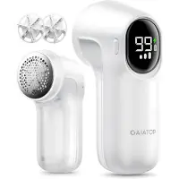 Dopwii Fusselentferner, Tragbarer elektrischer Haarentferner mit LED-Anzeige, Stoff-Flusenrasierer, mit 2 Messerköpfen, Absaugen und Rasieren in einem Gerät