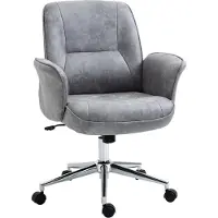 Welikera Bürostuhl mit Wippfunktion Schreibtischstuhl höhenverstellbarer Drehstuhl ergonomischer Arbeitsstuhl modern Belastbar bis 120 kg Mikrofaser Hellgrau 67 x 69 x 92-102 cm