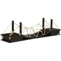 Novzep Katzenkletterwand mit Hängebrücke und Regal, Braun, 96x20x25,5 cm