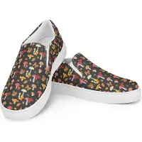Mr. & Mrs. Panda Slipper Für Damen Pilze Schmetterlinge Größe 40 1/2 - Grau - Geschenk, Loafer, Pilz Muster, Schmetterling, Mokassins, Damenschuhe, Freizeitschuhe