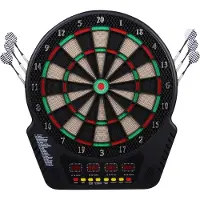HOMCOM Elektronische Dartscheibe Dartboard Soundeffekte LED Anzeige 27 Spiele