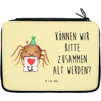 Mr. & Mrs. Panda Federmäppchen Spinne Agathe Brief - Gelb Pastell - Geschenk, Ich Liebe Dich, Mäppchen, Etui, Liebesbeweis, Federmappe, Verliebt, Heiratsantrag, Treuetest