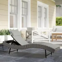 Sweiko Poly Rattan Sonnenliege S-förmige Gartenliege mit 5-fach verstellbare Rückenlehne Kopfstütze atmungsaktive UV-beständig