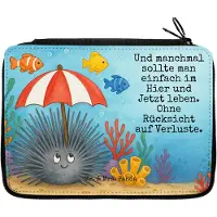 Mr. & Mrs. Panda Etui Seeigel Design - Weiß - Geschenk, Selbstliebe, Schlampermäppchen, Mäppchen, Federmäppchen, Achtsamkeit, Leben, Meer, Federtasche, Hier und Jetzt