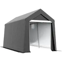 Fortuna Lai Garagenzelt, 2,1 x 3,6 x 2,35 m Lagerzelt mit UV-Schutz, Reißverschlusstür, Wasserabweisend Foliengarage für Motorrad, Gartengeräte, Dunkelgrau