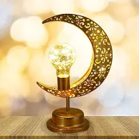 Welikera Ramadan Dekoration Licht, Eid Nachtlicht, Batteriebetrieben hängende Tischlampe mit Ständer, Muslim Mubarak Eid Hängende Metall LED Tischlampe für Urlaub Party Wohnkultur
