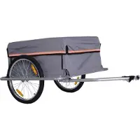 Dopwii Fahrradanhänger Klappbar Lastenanhänger mit Kupplung,Transportwagen bis 40 kg belastbar, Transportanhänger Anhänger für Fahrrad Handwagen 140 x 88 x 60 cm
