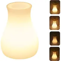 Slyrun LED Nachtlicht Vasenlampe, Dimmbare Fernbedienung, 3 Farbmodi, USB Wiederaufladbar, Tischlampe 1,2W