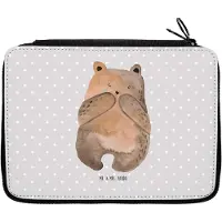 Mr. & Mrs. Panda Bleistiftetui Bär Verlust - Grau Pastell - Geschenk, Trauer Trauergeschenk Traurig Trösten Trost Liebeskummer, Schlampermäppchen, Federmäppchen, Teddy