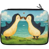 Mr. & Mrs. Panda Bleistiftetui Pinguine Kuss Design - Weiß - Geschenk, für Frauen, Hochzeitstag, Schlampermäppchen, Mäppchen, Freund, Freundin, Federtasche, Etui Stifte