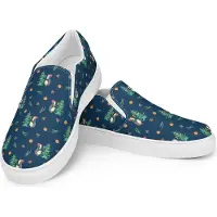 Mr. & Mrs. Panda Sommerschuhe Damen Pinguin Weihnachtsbaum Größe 43 - Blau - Geschenk, Halbschuhe, Weihnachten, Espadrilles, Mokassins, Damenschuhe, Loafer, Winter