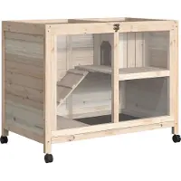 PawHut Kleintierkäfig Kleintierstall Kleintierhaus Meerschweinchenkäfig Natur