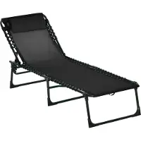 Dopwii Sonnenliege, klappbar, atmungsaktiver Bezug, Metallrahmen, 197 x 58 x 76 cm, Schwarz