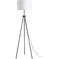 Welikera Stehlampe mit Lampenschirm aus Polyester und Baumwolle, Standleuchte Stehleuchte mit E27 Fassung für Wohnzimmer, Schlafzimmer, Weiß, exkl. Glühbirne
