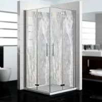 Dedeco Eck-Duschrückwände Aluminium wasserfest Motiv: Nordsee V1, 2 x 100x200x0,3cm, Fliesenersatz fugenlos Wandverkleidung Wandpaneele, Germany