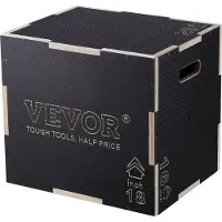 Sweiko 3-in-1-Plyometrische Sprungbox 20/18/16-Zoll-Plyobox, Sprungkasten Sprungkiste 204 kg Tragfähigkeit, Fitnessübungs-Step-Up-Box für Heimtraining, Sprungkrafttraining Schwarz Einstellbare Höhe