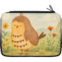 Mr. & Mrs. Panda Etui Eule Zufrieden Design - Weiß - Geschenk, Schulmäppchen, Müde, glücklich, Federmäppchen, Federmappe, Stiftetasche, Mäppchen, Owl, Hochzeitstag