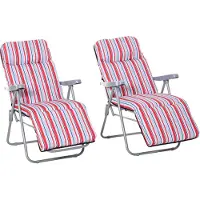 Welikera 2er-Set Liegestuhl Set mit Kissen klappbar Sonnenliege 5 Stufen verstellbarer Rückenlehne Gartenliege Gartenmöbel Set Stahl Polyester Rot 60 x 75 x 65-102 cm