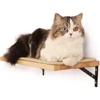Welikera Wandmontierter Kratzbaum mit Etagen aus Massivholz für Katzen