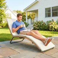 Sweiko Poly Rattan Sonnenliege S-förmige Gartenliege mit Auflage atmungsaktive Sitzfläche Stahlrahmen