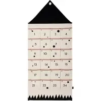 BundiGlassware Weihnachts-Adventskalender, 24 Taschen Stoff Weihnachtskalender zum Aufhängen Weihnachtlichen Ornamente (Schwarz)