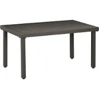Slyrun Gartentisch Beistelltisch aus Stahl braun 91x51x46 cm Outdoor Tisch Gartentisch