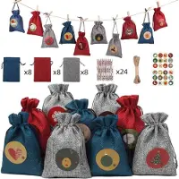 Zimtky Gliese Adventskalender zum befüllen Weihnachtskalender Xmas Basteln 24 Geschenktüten