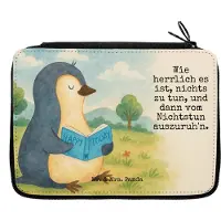 Mr. & Mrs. Panda Bleistiftetui Pinguin Buch Design - Weiß - Geschenk, Urlaub, Ferien, Schlampermäppchen, Federtasche, Etui, Federmappe, Stifteetui
