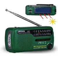 Welikera Hikeren Tragbares Kurbel-Radio Weltempfänger,DE13 FM AM SW Kurbel-Dynamo Solarenergie für den Ausnahmezustand