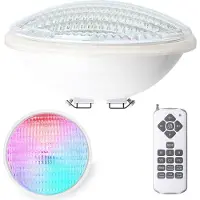 Zimtky 2 Stück 12 W LED-Poolleuchte, PAR56, wasserdicht, IP68, RGBW, Poolleuchte, Tauchleuchte, 12 V DC/AC, vollfarbiger LED-Scheinwerfer mit Fernbedienung, 7 einstellbare Farben, 15 Beleuchtungsmodi