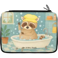 Mr. & Mrs. Panda Mäppchen Waschbär Design - Weiß - Geschenk, Fröhlich, Plan, Tagträumen, Waschen, Etui, Federmappe, Federtasche, Schulmäppchen, Seifenblasen, Stiftetasche