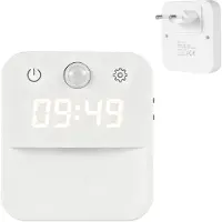 Dopwii Treppenstufen LED-Nachtlicht mit Uhr,Automatische Bewegungs- und Lichtsensoren, dimmbar, 3 Farbtemperaturen, Steckversion, für Flur, Eingangsbereich
