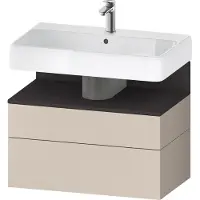 Duravit Qatego Waschtischunterbau, 1 Auszug und 1 Schublade, 790x470x590mm, Nische Graphit Supermatt, QA4394080830000
