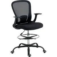 Dopwii Bürostuhl Höhenverstellbar Schreibtischstuhl mit verstellbarer Fußring, Lendenwirbelstütze, 62 x 59 x 119 cm, Schwarz