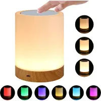 Dopwii Touch LED Nachttischlampe, dimmbar, 3 Stufen & Farbwechsel, kompakt, energiesparend, für Schlafzimmer & Wohnzimmer