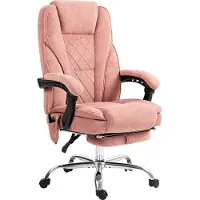 Welikera Ergonomischer Bürostuhl mit Massagefunktion, Fußstütze, drehbar, rollbar, Rosa