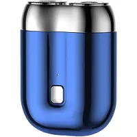Novzep Herrenrasierer, tragbarer Elektrorasierer, schwimmende Doppelkopf-Magnetklinge, Schutzhüllendesign, Saphirblau