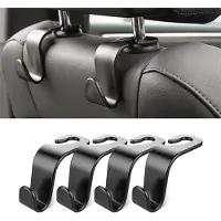 RPSTrading Haken für die Kopfstütze im Auto, 4 Stück, schwarz, Haken für versteckte Autositze, geeignet zum Aufhängen von Taschen, Einkaufstaschen, Spielzeug für Kinder, Autozubehör für den Innenraum Schwarz
