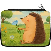Mr. & Mrs. Panda Federmäppchen Igel Blumen Design - Weiß - Geschenk, Gute Besserung, Krankenhaus, Bleistiftetui, Lustige Sprüche, Stifteetui, Federtasche, Federmappe
