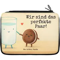 Mr. & Mrs. Panda Etui Milch Keks Design - Weiß - Geschenk, Federtasche, Milk, Lustige Sprüche, Stiftetasche, Bleistiftetui, Kekse, Kaffee, Schreibetui, Cookie