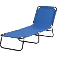 MEIYOU Sonnenliege,5-fachverstellbareRückenlehne,schnelltrocknend,Metallrahmen,190x56x28cm,Blau
