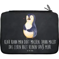 Mr. & Mrs. Panda Schreibmappe Pinguin Diät - Kreidetafel - Geschenk, Pinguine, Schulmäppchen, Federtasche, Abnehmen, Federmäppchen, Mäppchen, Etui, Bleistiftetui