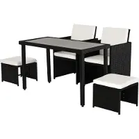 Outsunny Polyrattan Sitzgruppe Gartenset Garnitur 11 tlg. Schwarz+Beige