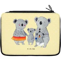 Mr. & Mrs. Panda Bleistiftetui Koala Familie - Gelb Pastell - Geschenk, Mäppchen, Papa, Koalas, Muttertag, Kinder, Schreibmappe, Federtasche, Etui, Federmappe