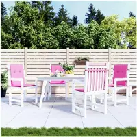 Markenlos Niedriglehner-Auflagen 4 STK. Rosa Stoff