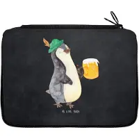 Mr. & Mrs. Panda Federtasche Pinguin Bier - Kreidetafel - Geschenk, Federmappe, Beschwippst, Mäppchen, Feierabend, Pinguine, Stifteetui, , Bleistiftetui